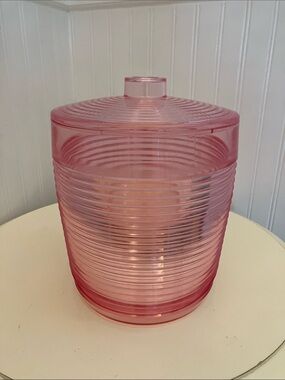 Retro/MCM “Spotlights” plastic ice Bucket with lid by Novelty Crystal
